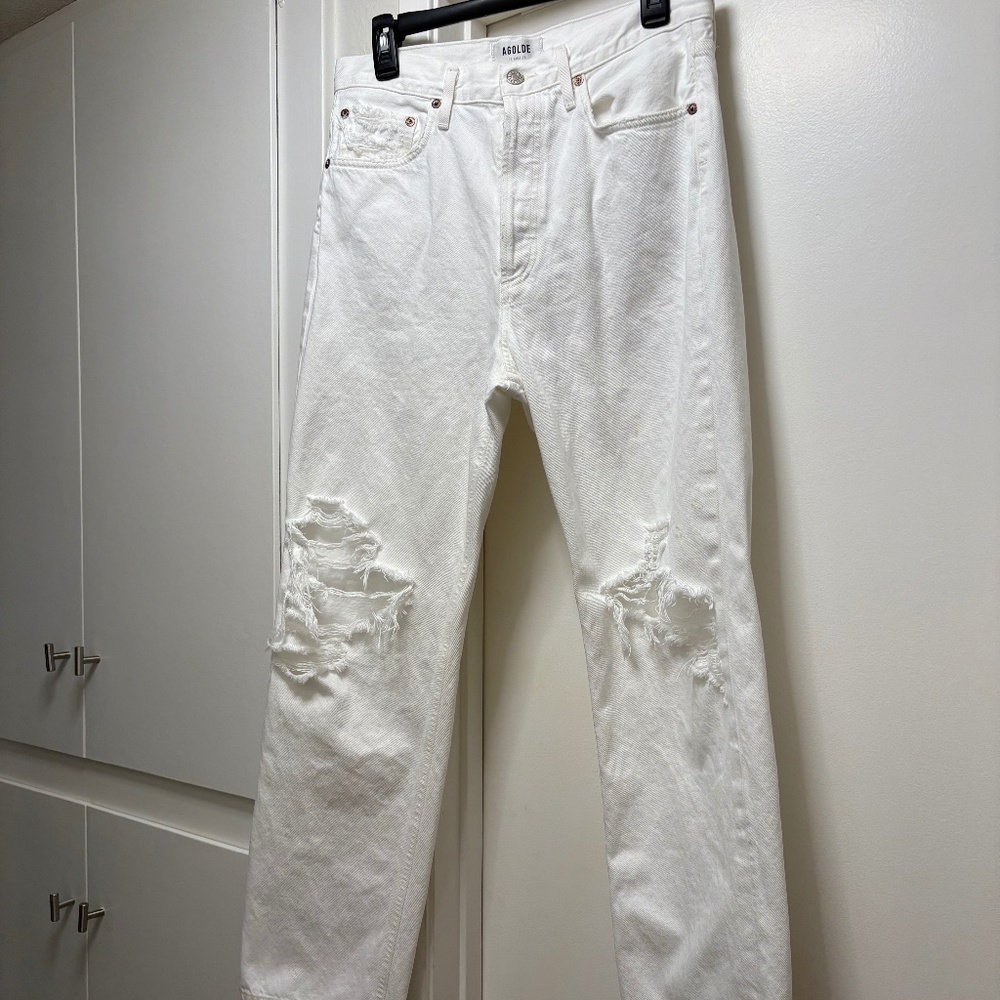 Agolde destroyed white jeans - size 28